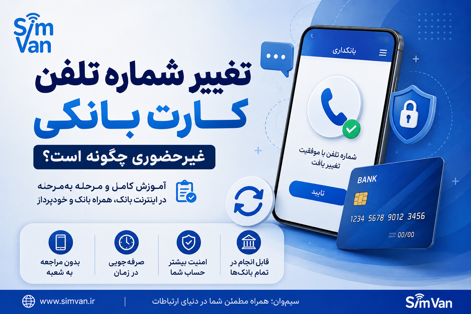 تغییر شماره تلفن کارت بانکی غیرحضوری چگونه است؟